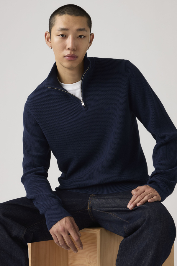 Levi's Housemark sweater met kwartrits - Men's - L -