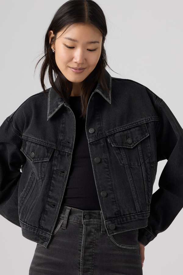 Levi's Rhinestone Shrunken 90's Trucker Jacket - Women's - M -
