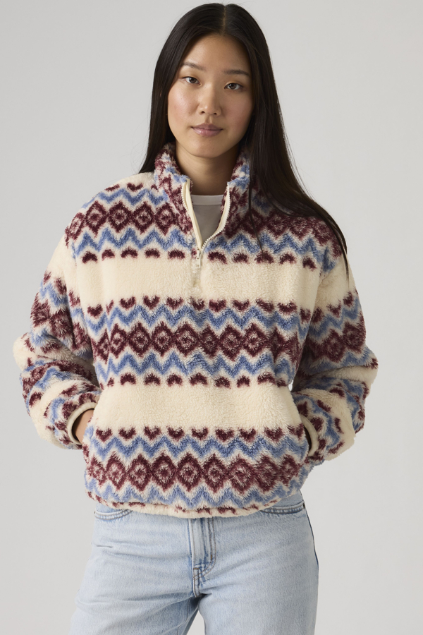 Levi's Gemma Sherpa Sweatshirt met kwartrits - Women's - S -