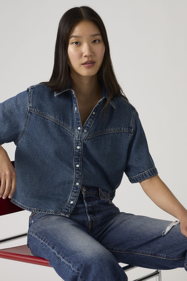 Levi's Logan denim overhemd met korte mouwen - Women's - XS -