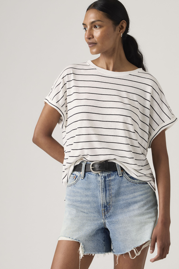 Levi's Lori linnen T shirt met vleermuismouwen - Women's - XS -