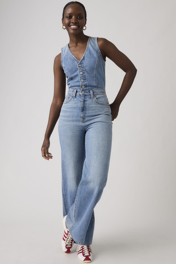 Levi's Denim Lightweight jumpsuit met wijde pijpen - Women's - 26 -