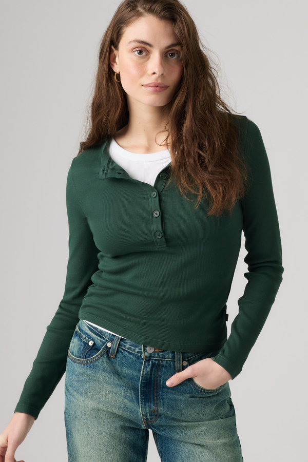 Levi's Essential Long Sleeve Henley - Women's - S -