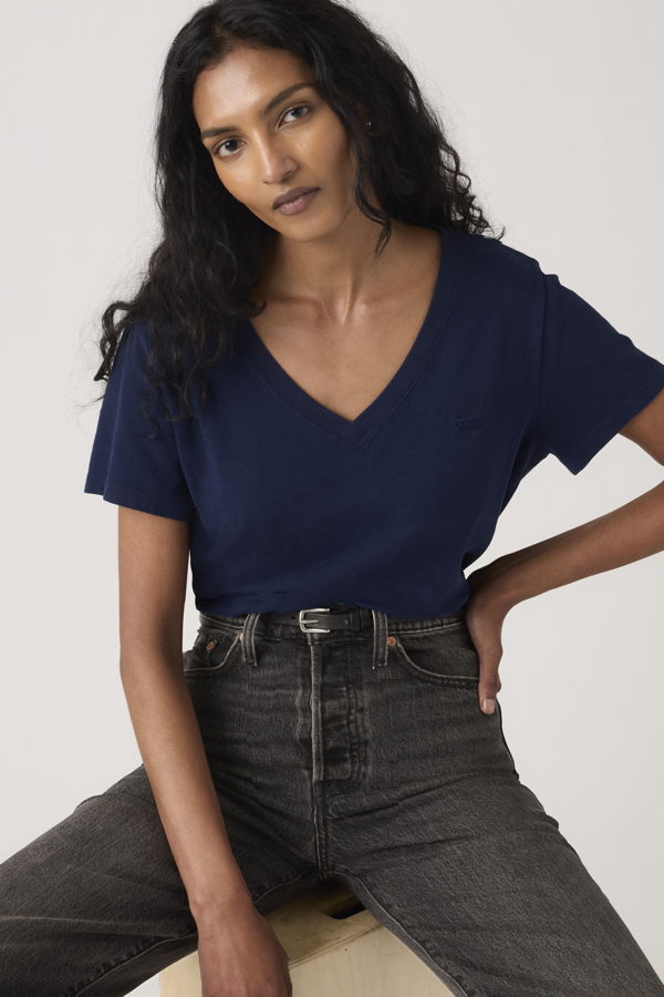 Levi's Favorite T shirt van katoen met V hals - Women's - S -