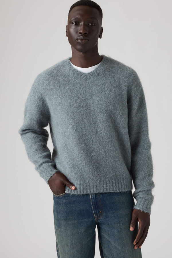 Levi's Miles sweater met V hals - Men's - S - Groen / Stormy Sea