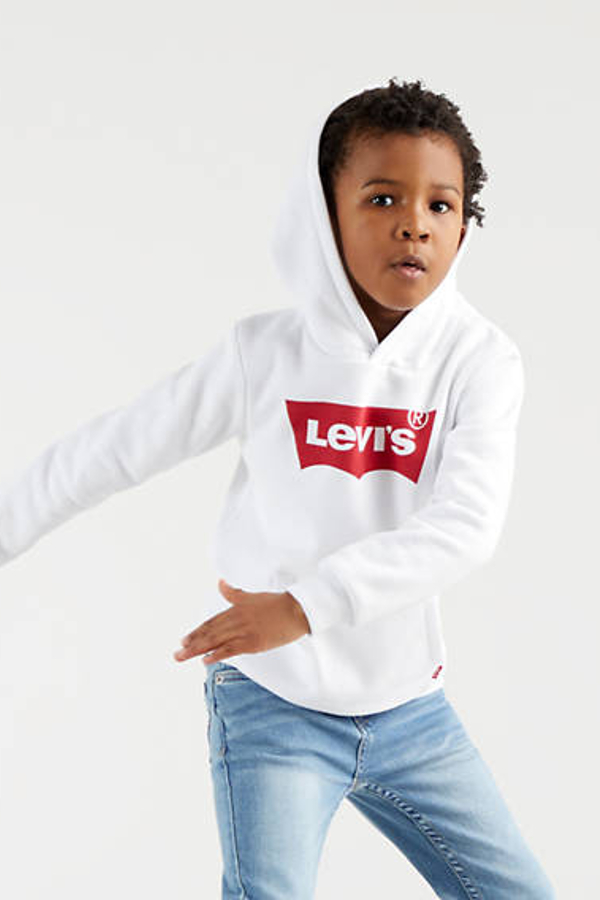 Sudadera con capucha serigrafiada infantil Batwing - Chicos - 4A - Blanco / White