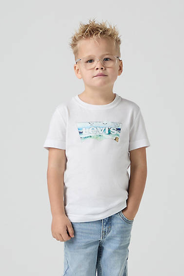 Camiseta Batwing Waves infantil - Chicos - 2A - Blanco / Bright White