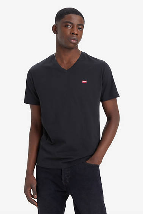 Classic Housemark V Neck Tee - Hombre - S - Negro / Mineral Black