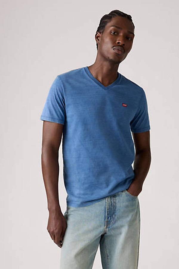 Camiseta de cuello de pico Original Housemark - Hombre - M - Azul / True Indigo Mid Indigo