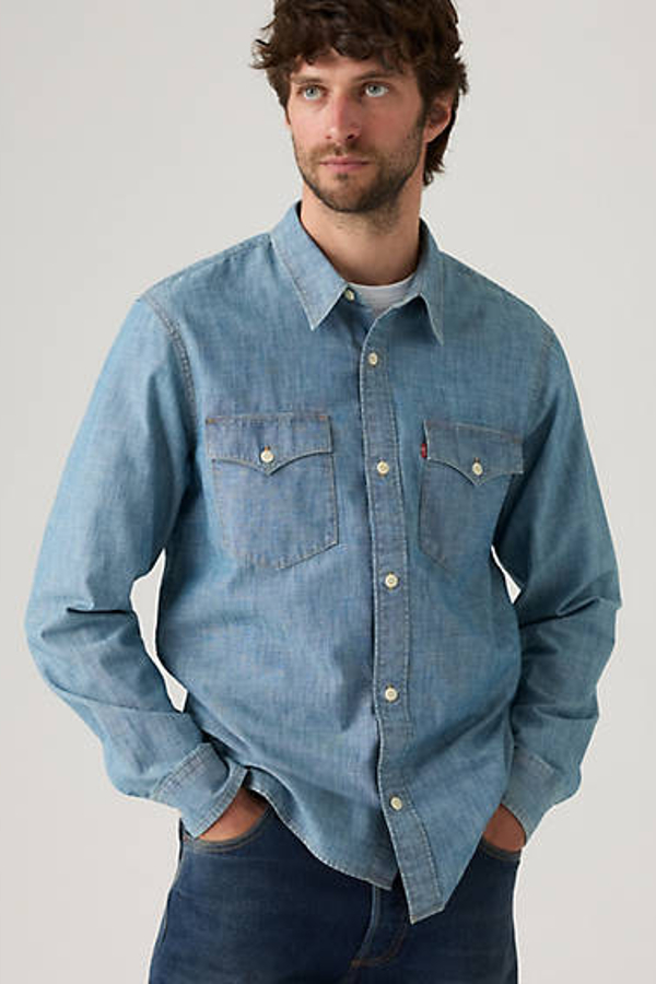 Camisa Western Relaxed - Hombre - S - Azul / Blue Dreams Chambray
