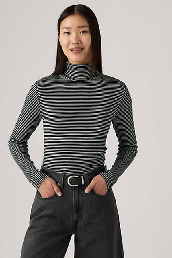 Suéter de cuello vuelto Dreamy - Mujer - L - Negro / Annalise Stripe Anthracite