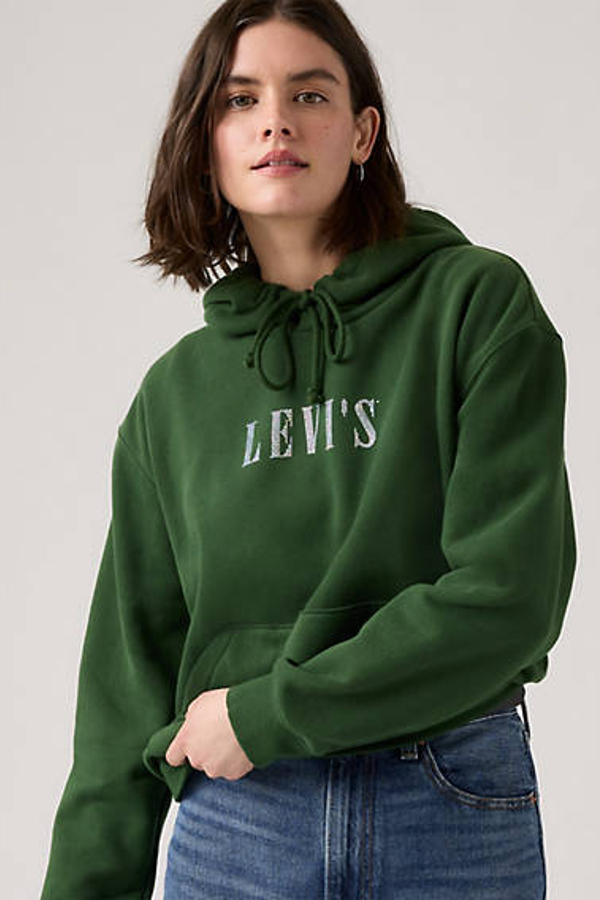 Sudadera con capucha Everyday - Mujer - XS - Verde / Hoodie Rhinestone Serif Logo Mountain View