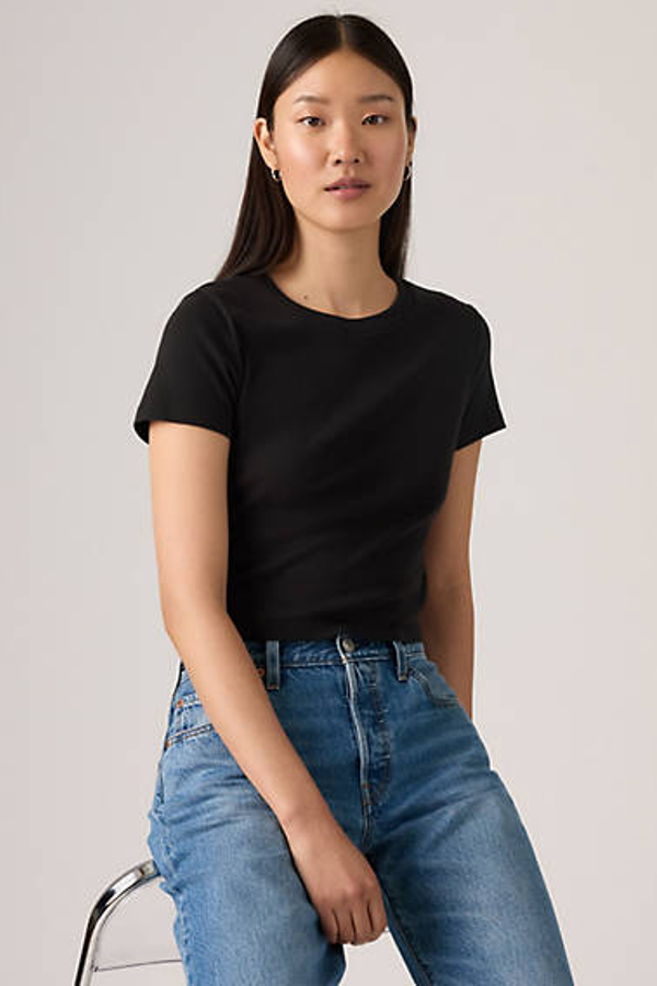 Camiseta Essential Sporty - Mujer - XL - Negro / Caviar Cotton
