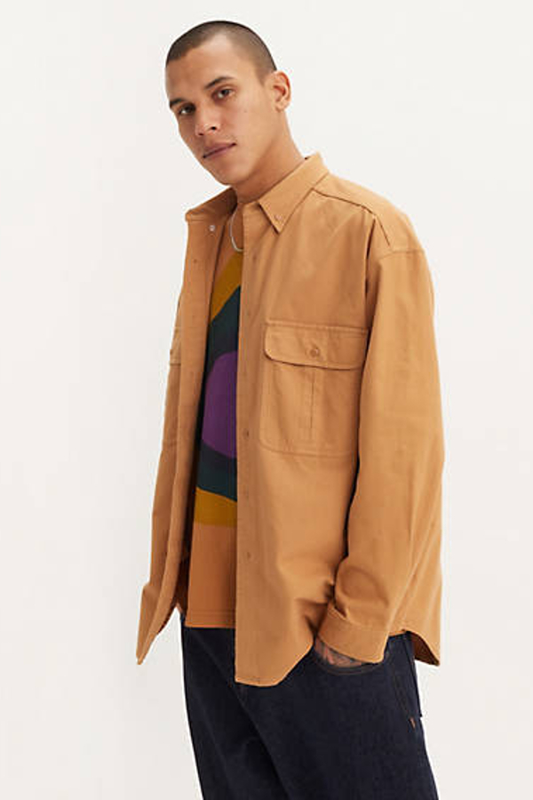 Camisa tejida de manga larga Skateboarding Levi's - Hombre - XS - Naranja / Brown Sugar