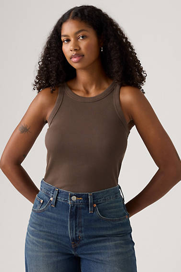 Camiseta sin mangas Essential Racer - Mujer - M - Marrón / Fa180896 Garment Dye Bracken