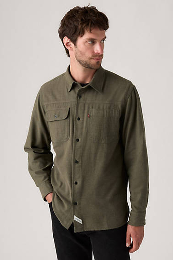 Camisa de manga larga Auburn Worker - Hombre - XL - Gris / Danny Herringbone