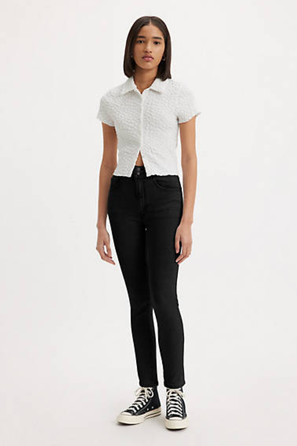 Vaqueros Skinny retro de tiro alto - Mujer - 26X32 - Negro / Soft Black