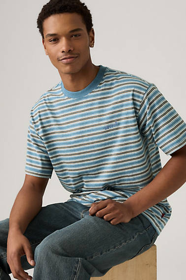 Camiseta Red Tab Vintage - Hombre - S - Multicolor / Tobi Stripe Indigo Wash Heather Jersey