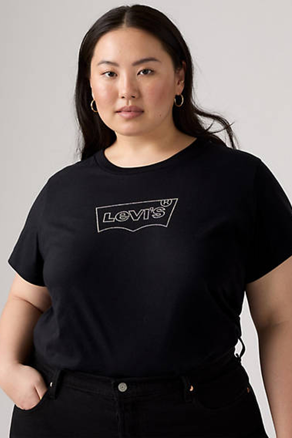 Camiseta Perfect Logo (talla extragrande) - Mujer - 2X - Negro / Batwing Shine Plus Anthracite