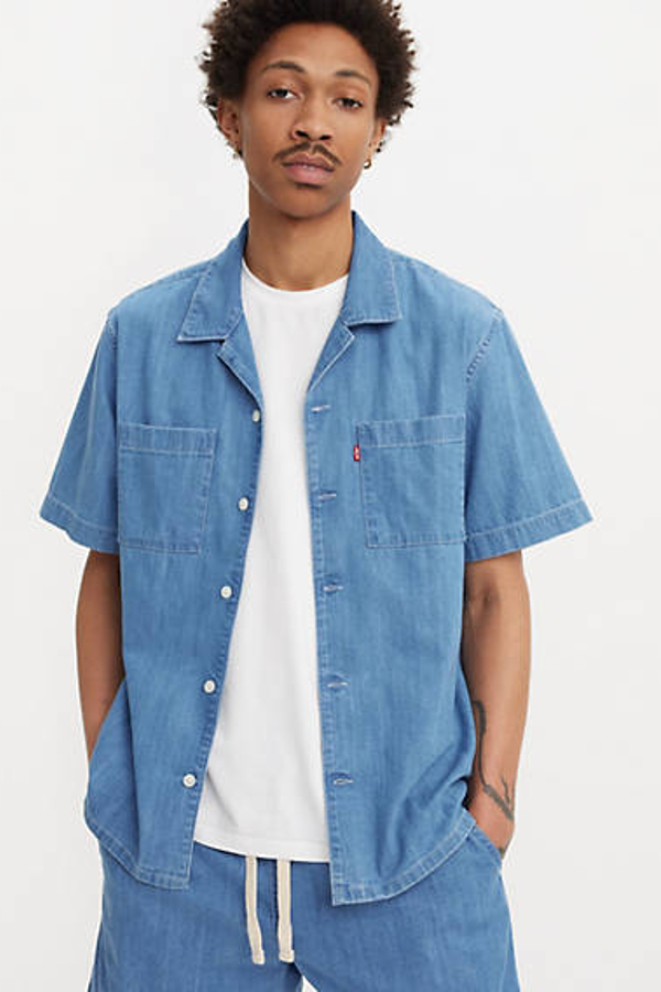 Camisa Classic Camp - Hombre - XS - Azul / Sun Stares Denim