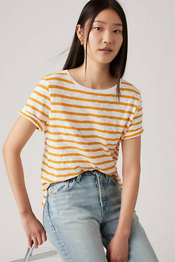Camiseta Margot - Mujer - L - Naranja / Captain Stripe Autumn Blaze