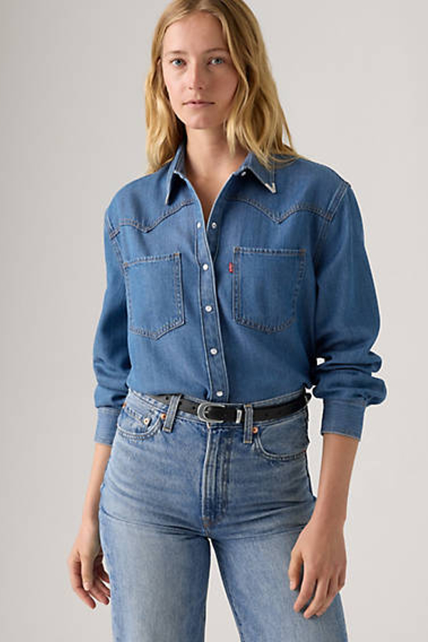 Teodora Western Shirt - Mujer - S - Azul / Going Steady Tipped