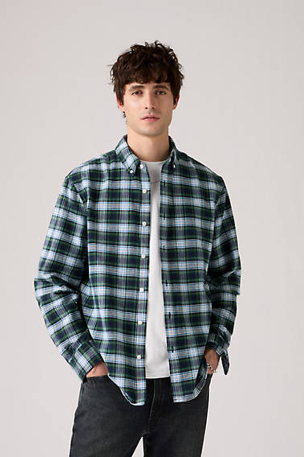 Camisa de botones Authentic - Hombre - L - Verde / Raffa Plaid Dark Green