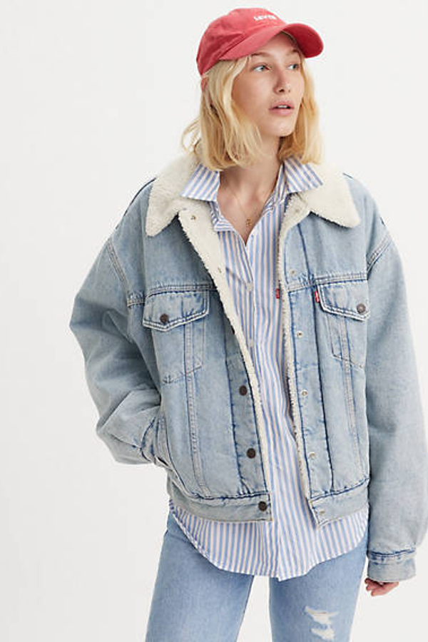 Chaqueta Trucker 90's Sherpa - Mujer - L - Azul / Morning Sunlight