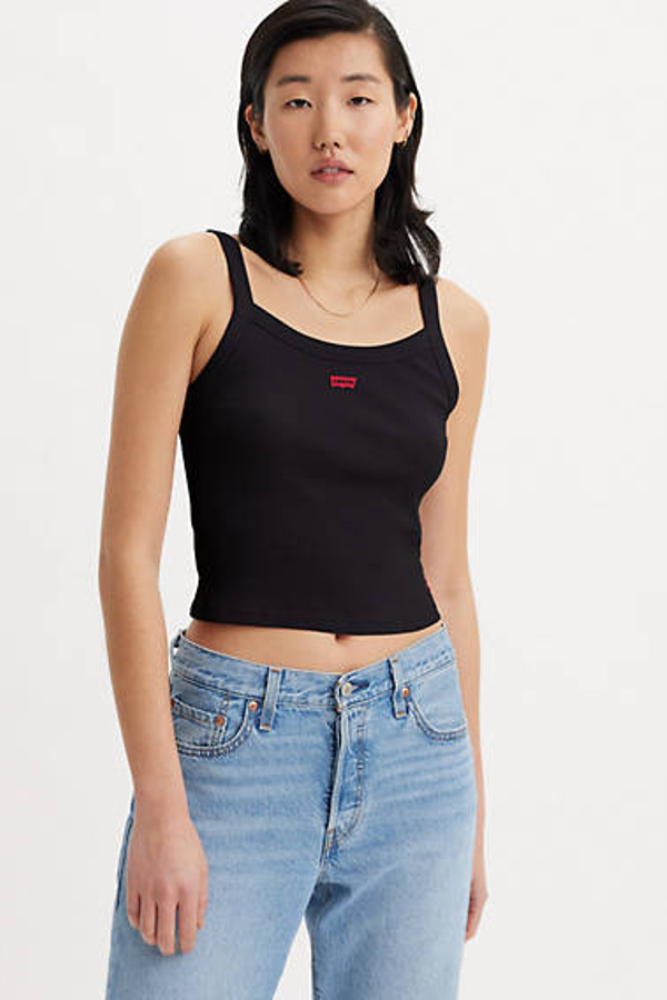 Camiseta sin mangas Essential Sporty - Mujer - S - Negro / Caviar Cotton