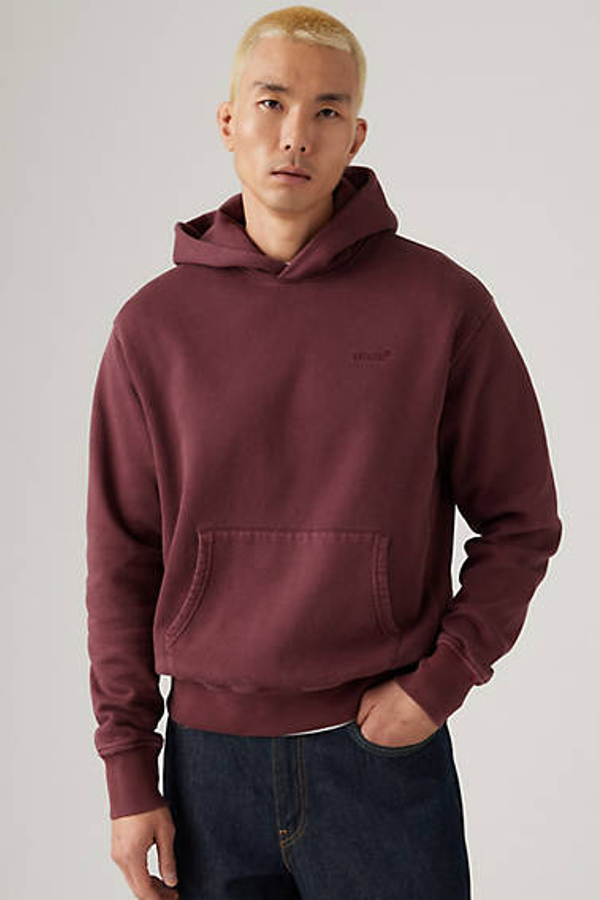 Sudadera con capucha Authentic - Hombre - L - Rojo / Garment Dye Tawny Port