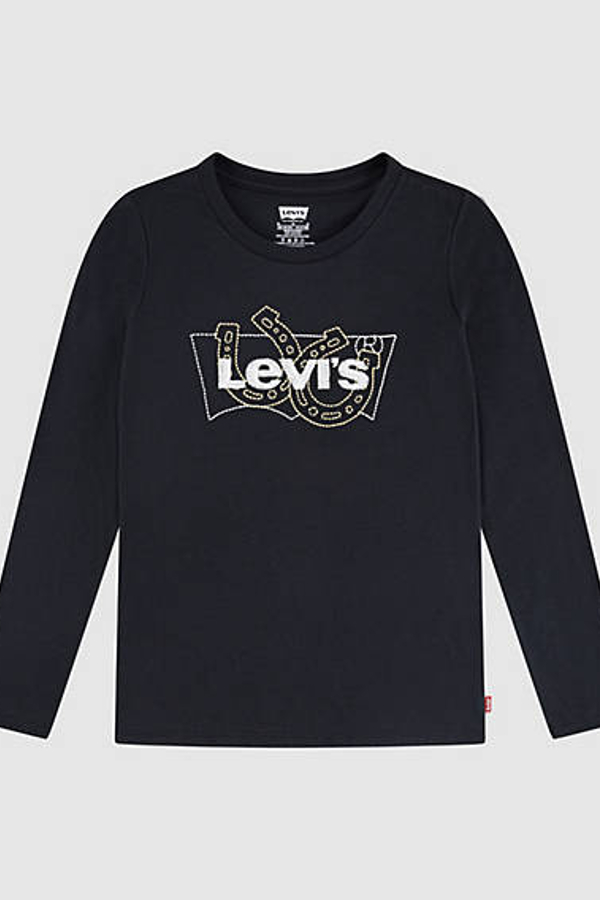 Camiseta de manga larga Batwing infantil - Chicas - 8A - Negro / Jet Black