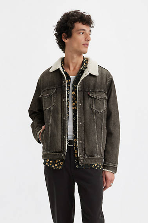 Trucker Jacket de fit holgado Sherpa - Hombre - L - Negro / Salt Lake Sherpa
