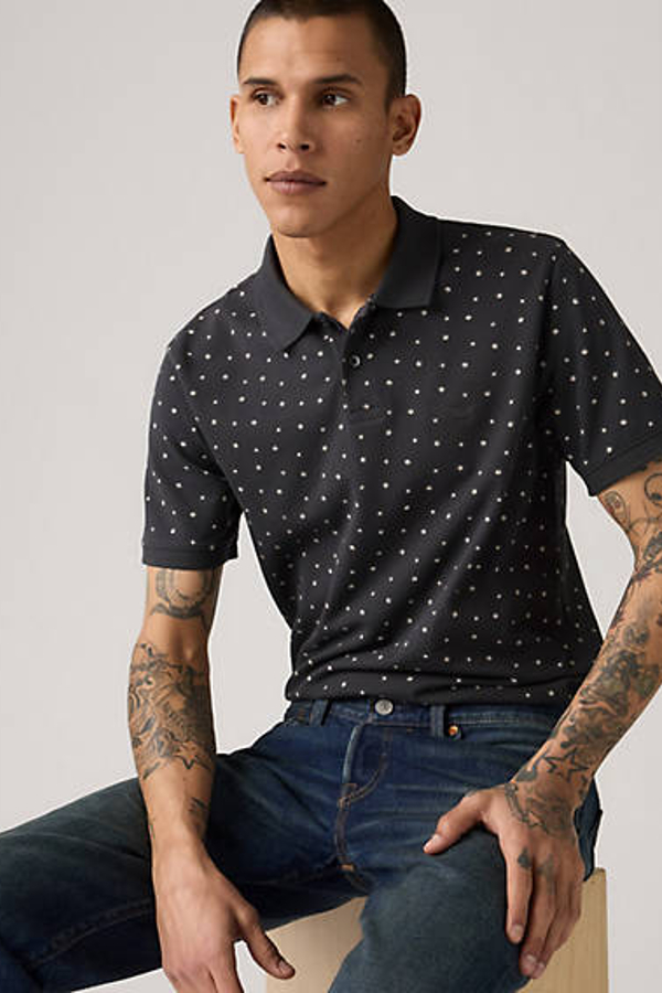 Polo Slim Housemark - Hombre - L - Negro / Kieran Geo Dark Phantom Pique