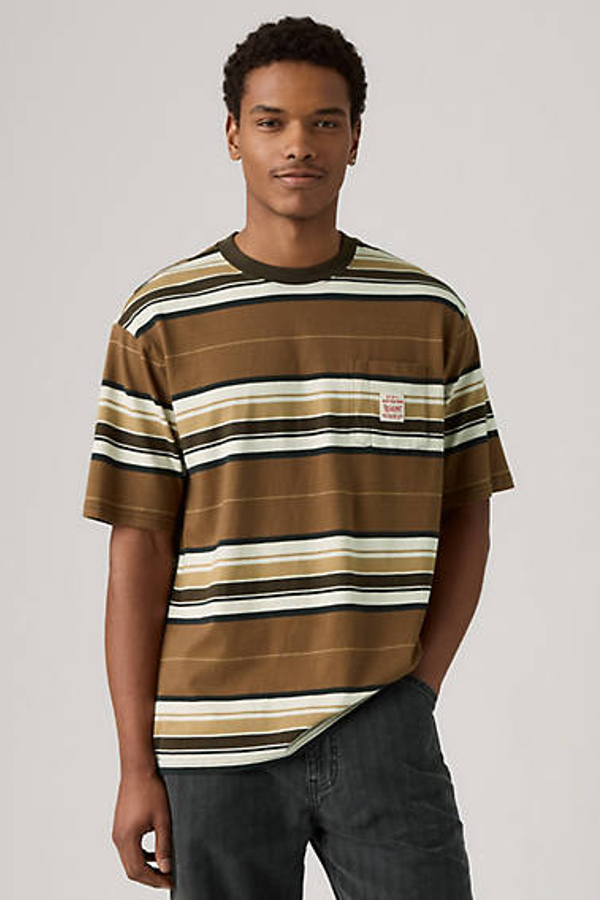 Camiseta Workwear - Hombre - XL - Marrón / Wild Frontier Printed Stripe Partridge