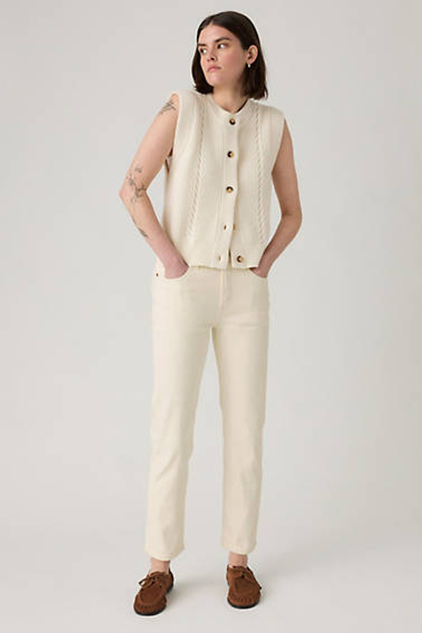 Jean Crop 501 - Mujer - 28X28 - Crema / Spacey Brown Rice