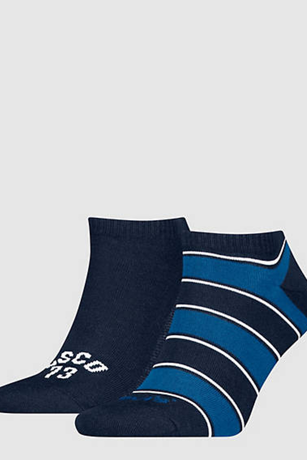 Calcetines de corte bajo Levi's Rugby Stripe: paquete de 2 pares - Hombre - 35 - Azul / Blue Combo