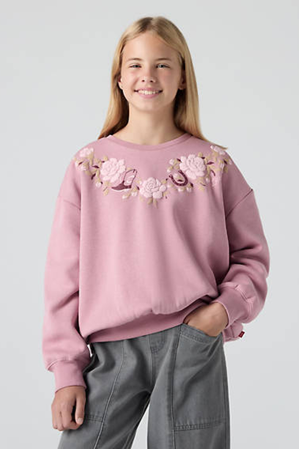 Sudadera de cuello redondo Rose Front para adolescentes - Chicas - 14A - Púrpura / Lilas Levis