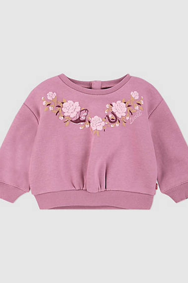 Sudadera de cuello redondo Rose Front para bebé - Chicas - 9M - Neutral / Lilas Levis