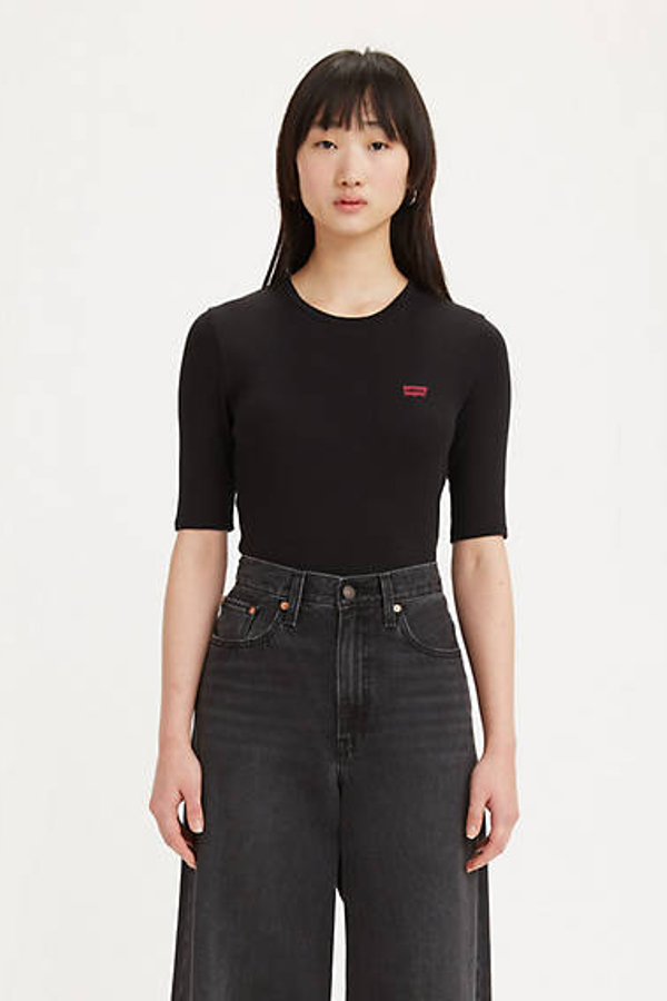 Camiseta Luca Slim - Mujer - S - Negro / Caviar Cotton