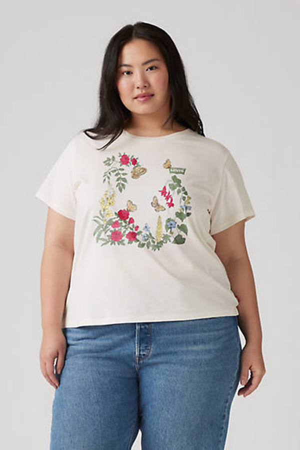 Camiseta Perfect Logo (talla extragrande) - Mujer - 3X - Blanco / Rose Garden Plus Egret