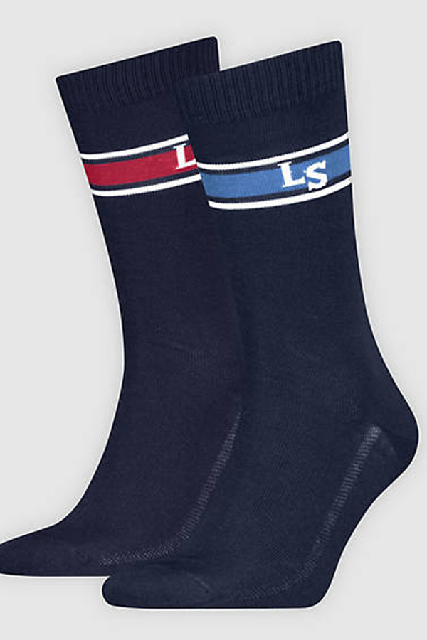Calcetines de altura normal Levi's con logo: paquete de 2 pares - Hombre - 35 - Azul / Navy Combo