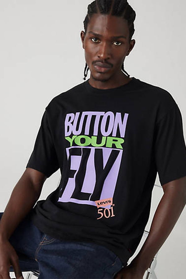 Graphic Vintage Fit T Shirt - Hombre - XS - Negro / Mineral Black