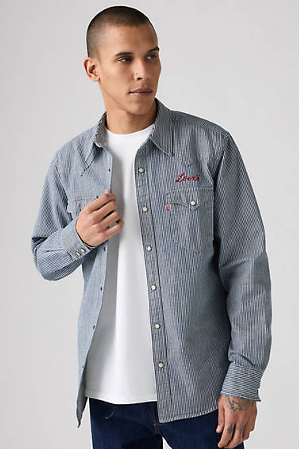 Camisa Western Classic de fit estándar - Hombre - S - Azul / Roadtrip Stripes