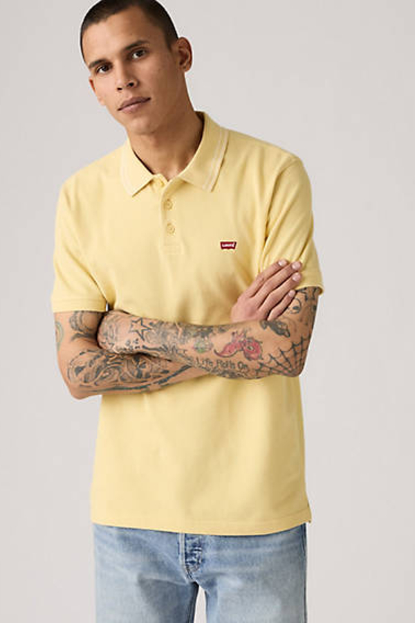 Polo Housemark - Hombre - L - Amarillo / Vine Tipping Stripe Straw Pique