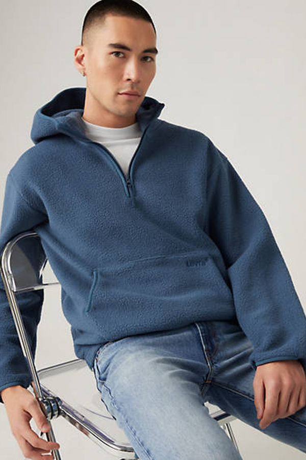 Jersey de borreguito con capucha - Hombre - XS - Azul / Sargasso Sea