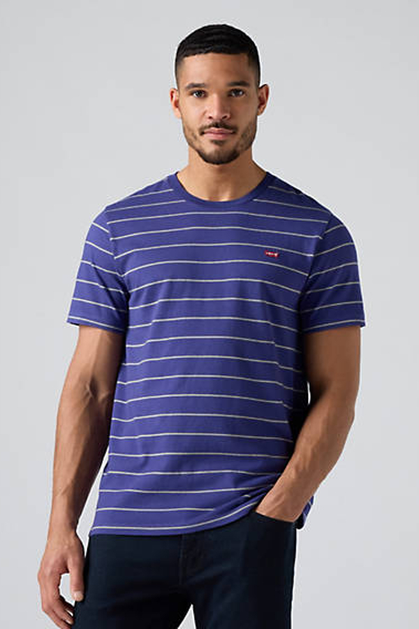 Camiseta Housemark Original - Hombre - L - Azul / Taper Stripe Blue Ribbon/Monogrey/Bright White Stripe
