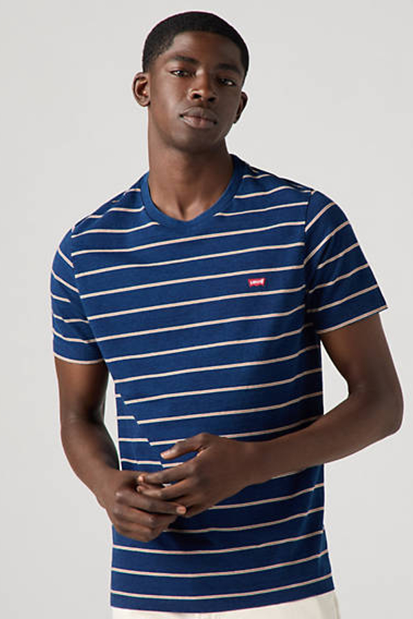 Camiseta Housemark Original - Hombre - XL - Azul / Taper Stripe True Indigo Dark Jersey