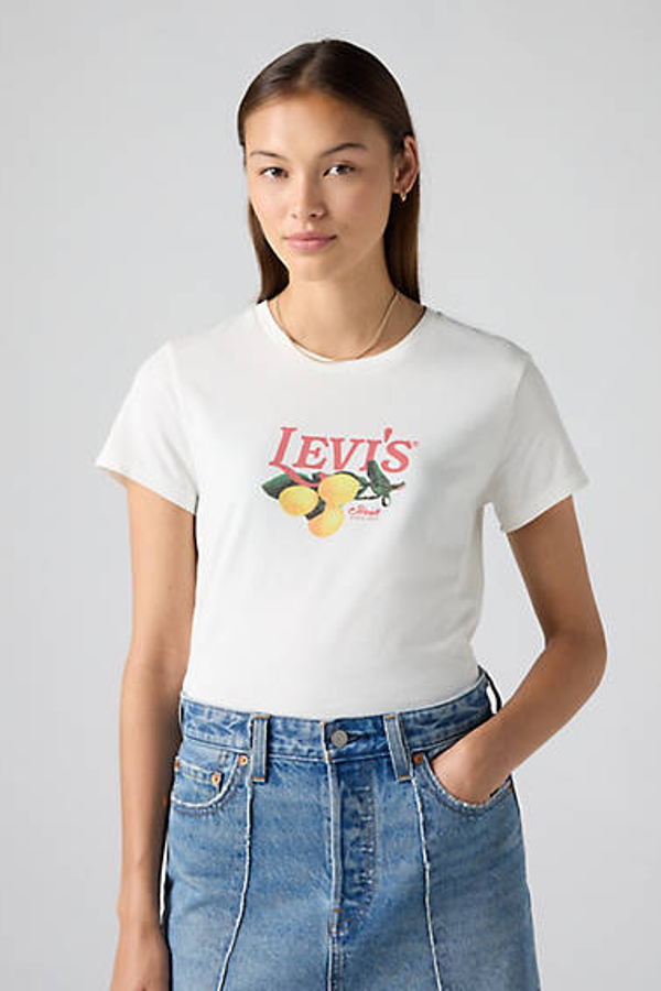 Camiseta Perfect - Mujer - L - Blanco / Se_Levis Logo Lemon Chest Bright White