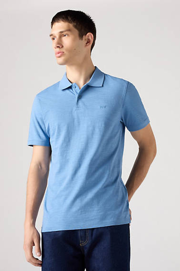 Polo Slim Housemark - Hombre - L - Azul / Quiet Harbor Slub Jersey