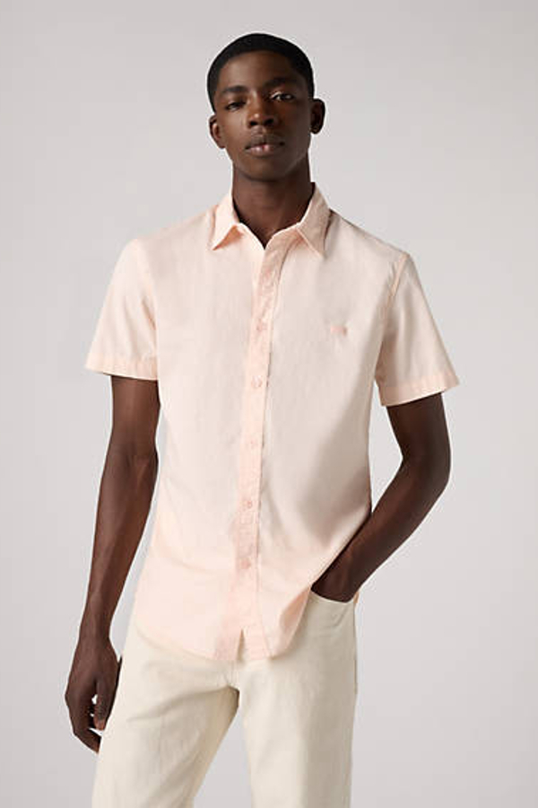 Short Sleeve Battery Housemark Slim Fit Shirt - Hombre - XXL - Rosa / Pale Dogwood